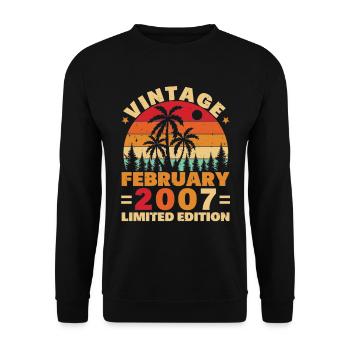 Février 2007 Vintage Anniversaire 2007 Cadeau - Sweat-shirt Unisexe - noir - Devant - Alina (178cm) & Michal (187cm)