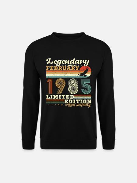 Februar 1985 Vintage Geburtstag 1985 Geschenk - Unisex Pullover - Schwarz