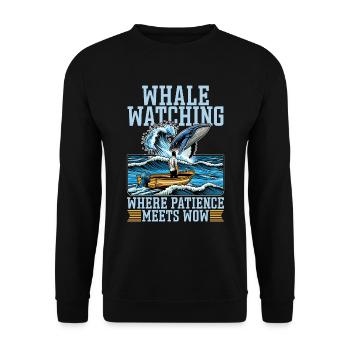Observation des baleines : là où la patience rencontre les animaux marins - Sweat-shirt Unisexe - noir - Devant - Alina (178cm) & Michal (187cm)