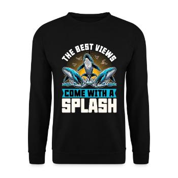 Observation des baleines Les meilleures vues viennent avec Sea Lover - Sweat-shirt Unisexe - noir - Devant - Alina (178cm) & Michal (187cm)