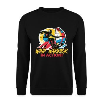Kiteboarding Wind Warrior In Action Water Sports - Unisex Pullover - Schwarz - Vorne - Alina (178cm) & Michal (187cm)