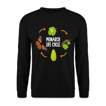 Monarch Butterfly Illustration Entomologist Insect - Unisex Sweatshirt - black - Front - Alina (178cm) & Michal (187cm)