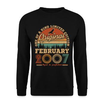 Février 2007 Vintage Anniversaire 2007 Cadeau - Sweat-shirt Unisexe - noir - Devant - Alina (178cm) & Michal (187cm)