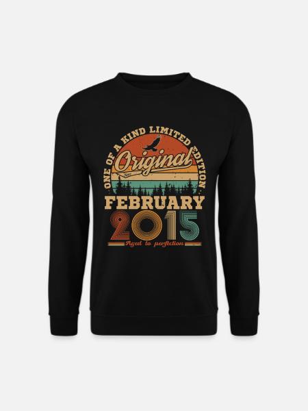 Februar 2015 Vintage Geburtstag 2015 Geschenk - Unisex Pullover - Schwarz