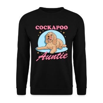 Cockapoo Tante Hundeliebhaber Geschenk - Unisex Pullover - Schwarz - Vorne - Alina (178cm) & Michal (187cm)