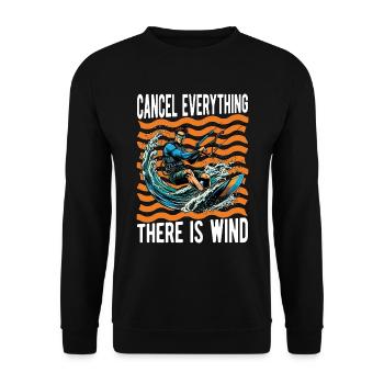 Kiteboarding Cancel Everything There Windsurfing - Unisex Sweatshirt - black - Front - Alina (178cm) & Michal (187cm)