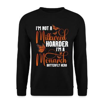 plantes d’asclépiade jardinier monarque papillon - Sweat-shirt Unisexe - noir - Devant - Alina (178cm) & Michal (187cm)