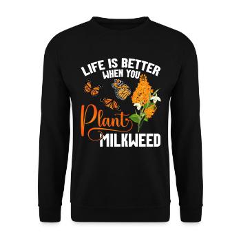 Butterflies The Monarch Butterfly Milkweed Monarch - Unisex Sweatshirt - black - Front - Alina (178cm) & Michal (187cm)