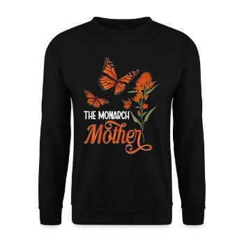 Papillons Le monarque Asclépiade Monarque Monarque Papillon - Sweat-shirt Unisexe - noir - Devant - Alina (178cm) & Michal (187cm)