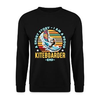 Kiteboarding A Short Story I Am A Proud Windsurfer - Unisex Pullover - Schwarz - Vorne - Alina (178cm) & Michal (187cm)