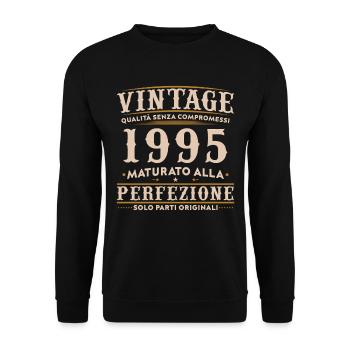Vintage, 1995, 30ème Anniversaire, Cadeau - Sweat-shirt Unisexe - noir - Devant - Alina (178cm) & Michal (187cm)