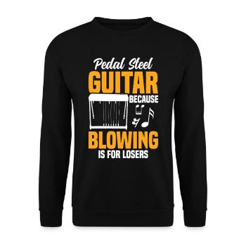Country Music steelin Pedal Steel Guitarist - Unisex Pullover - Schwarz - Vorne - Alina (178cm) & Michal (187cm)