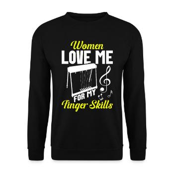 Country Music steelin Pedal Steel Guitarist - Unisex Pullover - Schwarz - Vorne - Alina (178cm) & Michal (187cm)
