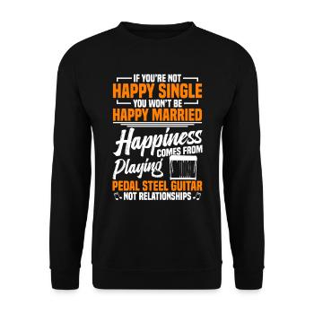 Country Music steelin Pedal Steel Guitarist - Unisex Pullover - Schwarz - Vorne - Alina (178cm) & Michal (187cm)