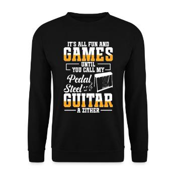 Country Music steelin Pedal Steel Guitarist - Unisex Pullover - Schwarz - Vorne - Alina (178cm) & Michal (187cm)