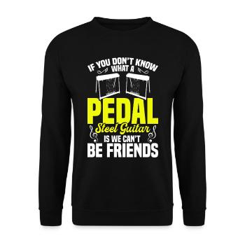 Country Music steelin Pedal Steel Guitarist - Unisex Pullover - Schwarz - Vorne - Alina (178cm) & Michal (187cm)