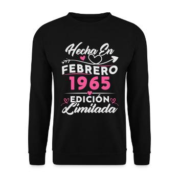 60th Birthday Woman 60 Years Made In 1965 February - Unisex Sweatshirt - black - Front - Alina (178cm) & Michal (187cm)