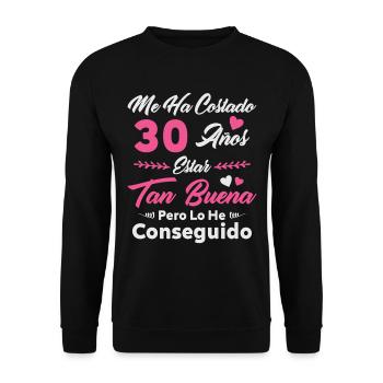 Ich habe 30 Jahre gebraucht 30 Geburtstag Frauen - Unisex Pullover - Schwarz - Vorne - Alina (178cm) & Michal (187cm)