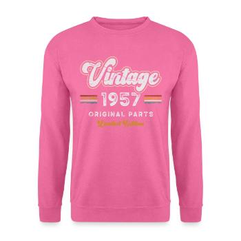 Millésime 1957 Anniversaire Rétro - Sweat-shirt Unisexe - rose - Devant