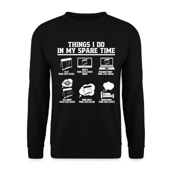 Pedal Steel Guitarist String Instrument Mountain - Unisex Pullover - Schwarz - Vorne - Alina (178cm) & Michal (187cm)