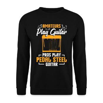 Pedal Steel Guitarist String Instrument Mountain - Unisex Pullover - Schwarz - Vorne - Alina (178cm) & Michal (187cm)