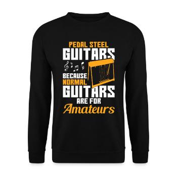 Pedal Steel Guitarist String Instrument Mountain - Unisex Pullover - Schwarz - Vorne - Alina (178cm) & Michal (187cm)