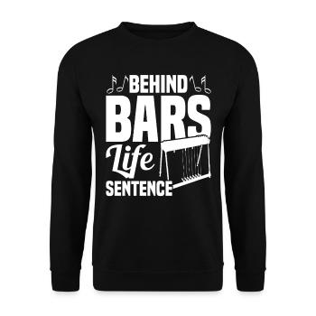 Pedal Steel Guitarist String Instrument Mountain - Unisex Pullover - Schwarz - Vorne - Alina (178cm) & Michal (187cm)