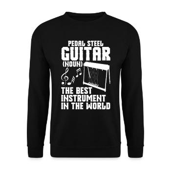 Pedal Steel Guitarist String Instrument Mountain - Unisex Pullover - Schwarz - Vorne - Alina (178cm) & Michal (187cm)