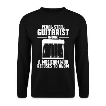 Pedal Steel Guitarist String Instrument Mountain - Unisex Pullover - Schwarz - Vorne - Alina (178cm) & Michal (187cm)