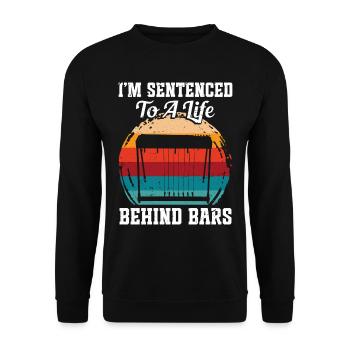 Pedal Steel Guitarist String Instrument Mountain - Unisex Pullover - Schwarz - Vorne - Alina (178cm) & Michal (187cm)