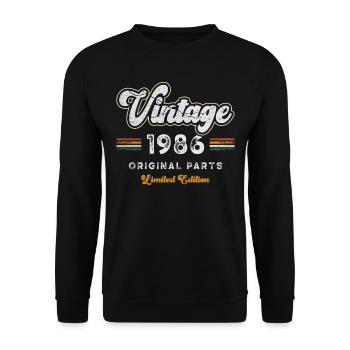 Millésime 1986 Anniversaire Rétro - Sweat-shirt Unisexe - noir - Devant - Alina (178cm) & Michal (187cm)