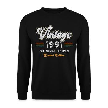 Millésime 1991 Anniversaire Rétro - Sweat-shirt Unisexe - noir - Devant - Alina (178cm) & Michal (187cm)