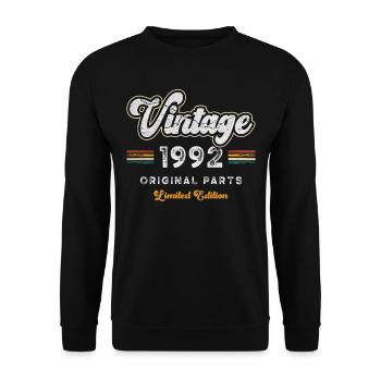 Millésime 1992 Anniversaire Rétro - Sweat-shirt Unisexe - noir - Devant - Alina (178cm) & Michal (187cm)