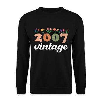 18 Years Vintage 2007 Birthday Girl - Unisex Sweatshirt - black - Front - Alina (178cm) & Michal (187cm)
