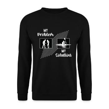 Water Rowing My Problem My Pictogram Mom Paddling - Unisex Pullover - Schwarz - Vorne - Alina (178cm) & Michal (187cm)