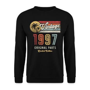 Millésime 1997 Anniversaire Rétro - Sweat-shirt Unisexe - noir - Devant - Alina (178cm) & Michal (187cm)