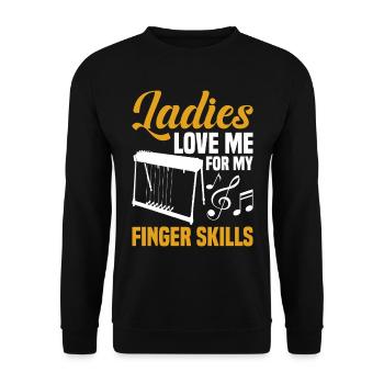 Pedal Steel Guitarist String Instrument Mountain - Unisex Pullover - Schwarz - Vorne - Alina (178cm) & Michal (187cm)