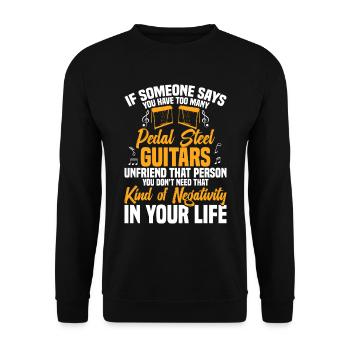 Pedal Steel Guitarist String Instrument Mountain - Unisex Pullover - Schwarz - Vorne - Alina (178cm) & Michal (187cm)