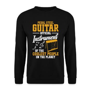 Pedal Steel Guitarist String Instrument Mountain - Unisex Pullover - Schwarz - Vorne - Alina (178cm) & Michal (187cm)