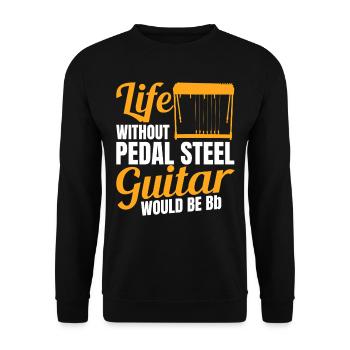 Pedal Steel Guitarist String Instrument Mountain - Unisex Pullover - Schwarz - Vorne - Alina (178cm) & Michal (187cm)