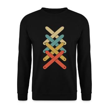 Pedal Steel Guitarist String Instrument Mountain - Unisex Pullover - Schwarz - Vorne - Alina (178cm) & Michal (187cm)