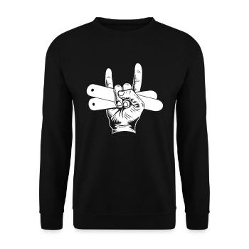 Pedal Steel Guitarist String Instrument Mountain - Unisex Pullover - Schwarz - Vorne - Alina (178cm) & Michal (187cm)