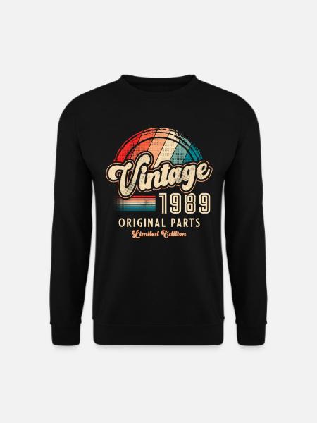 Vintage 1989 Geburtstag Retro - Unisex Pullover - Schwarz