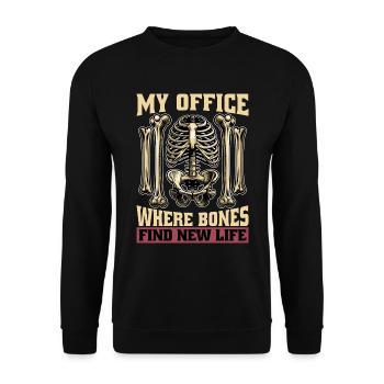 Orthopedic Surgeon My Office Where Health Worker - Unisex Sweatshirt - black - Front - Alina (178cm) & Michal (187cm)