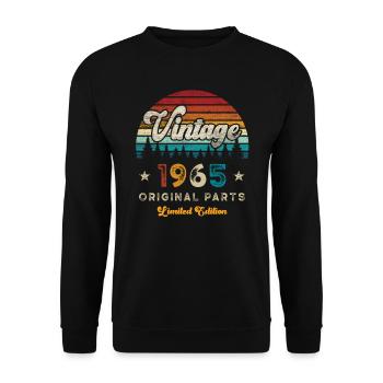 Vintage 1965 Birthday Retro - Unisex Sweatshirt - black - Front - Alina (178cm) & Michal (187cm)