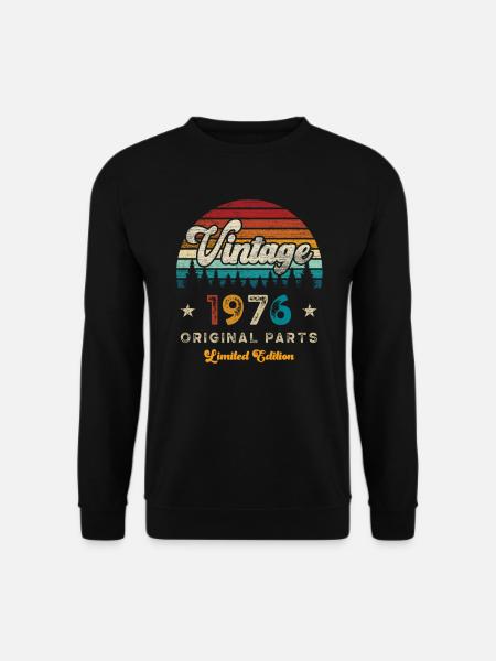 Vintage 1976 Geburtstag Retro - Unisex Pullover - Schwarz