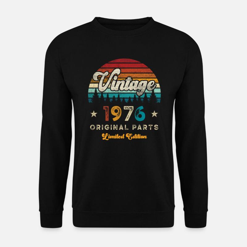 Vintage 1976 Geburtstag Retro - Unisex Pullover - Schwarz