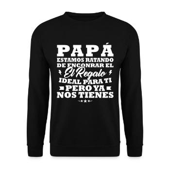 Dad, I've tried to find you the best gift - Unisex Sweatshirt - black - Front - Alina (178cm) & Michal (187cm)