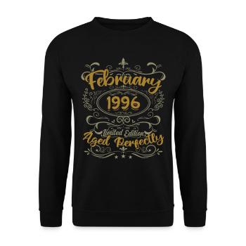Gift idea February 1996 birthday February 1996 - Unisex Sweatshirt - black - Front - Alina (178cm) & Michal (187cm)