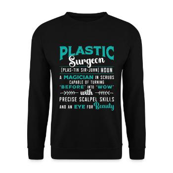 Plastic Surgeon A Magician In Scrubs Esthetician - Unisex Pullover - Schwarz - Vorne - Alina (178cm) & Michal (187cm)